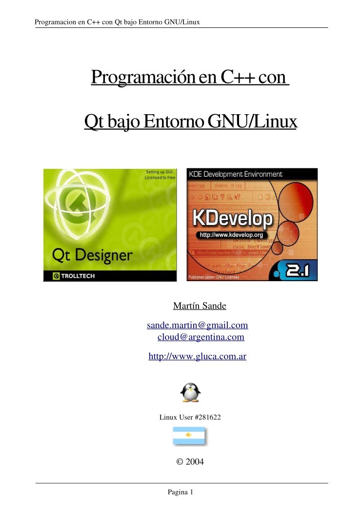 Imágen de pdf Programación en C++ con Qt bajo Entorno GNU/Linux
